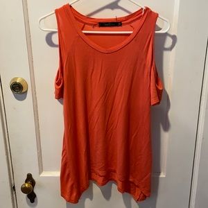 Coral off shoulder tank top